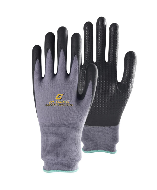 Nitrile Coated Safety Work Gloves, Dots for Anti-Slip Grip, Endurance Seamless Knit - Image 6