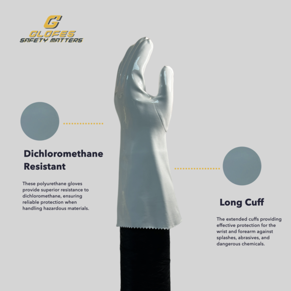 polyurethane gloves, Chemical Dichloromethane Resistant Gloves, long sleeve - Image 2